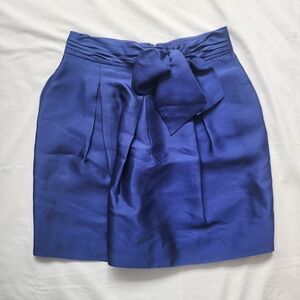 Kate Spade Size 4 Blue Silk Skirt With Bow